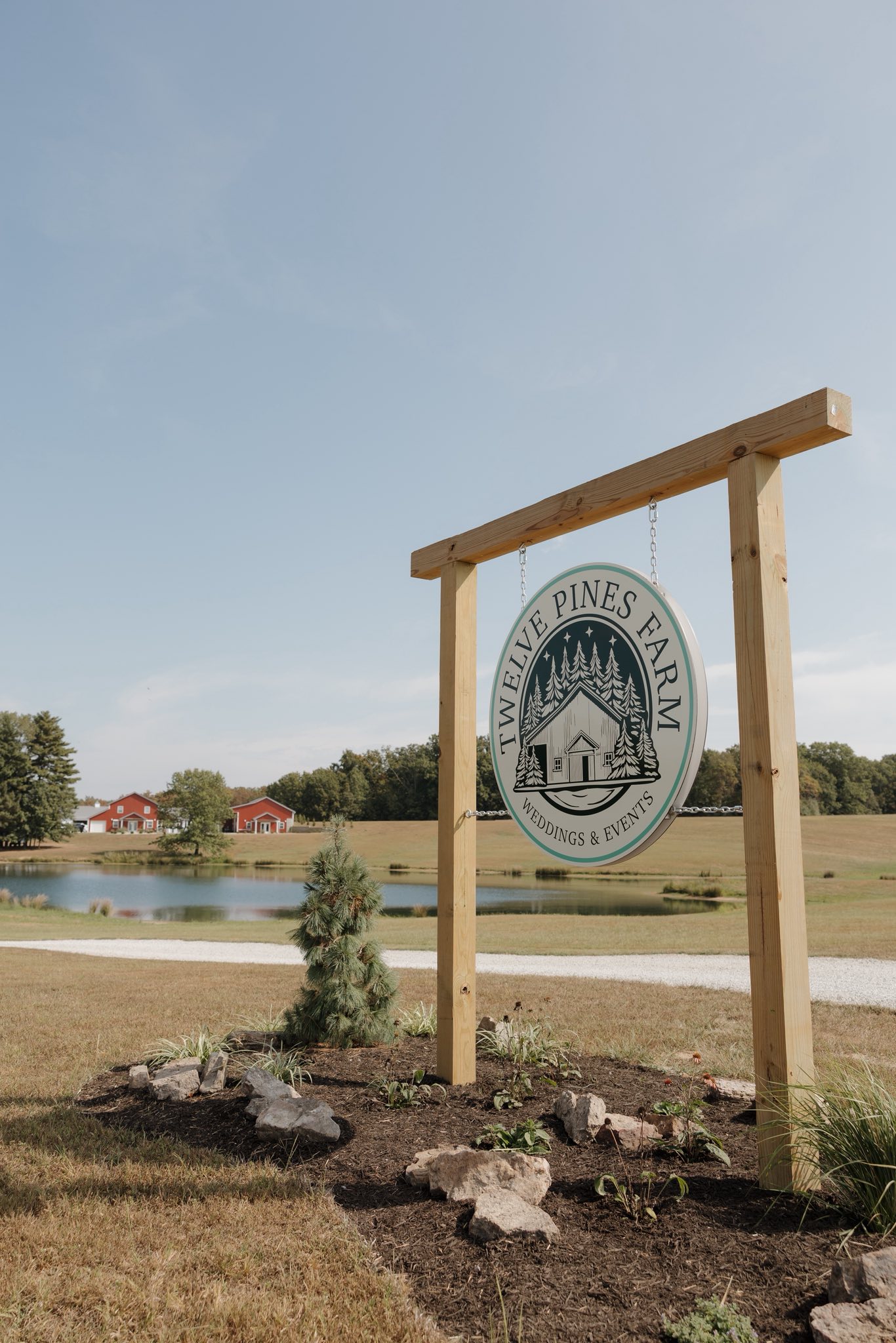 Twelve Pines Farm entrance sign